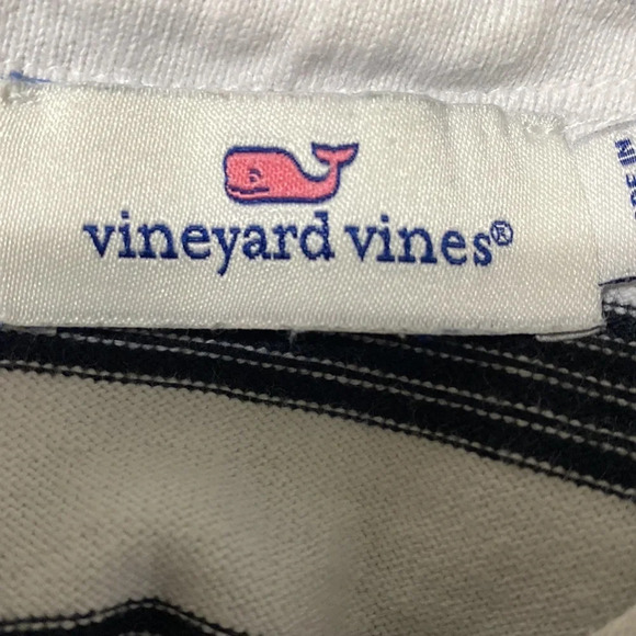 Vineyard Vines Black White Sleeveless Stripe Knit Shift Above Knee Dress Size L - Picture 8 of 9